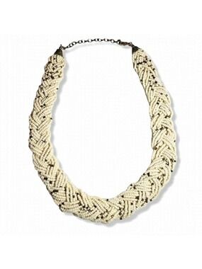 Vintage Glass Seed Bead Braided Necklace